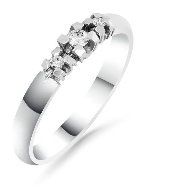 Silván Charlotte timanttisormus 0,09ct, valkokultaa, vihkisormukset