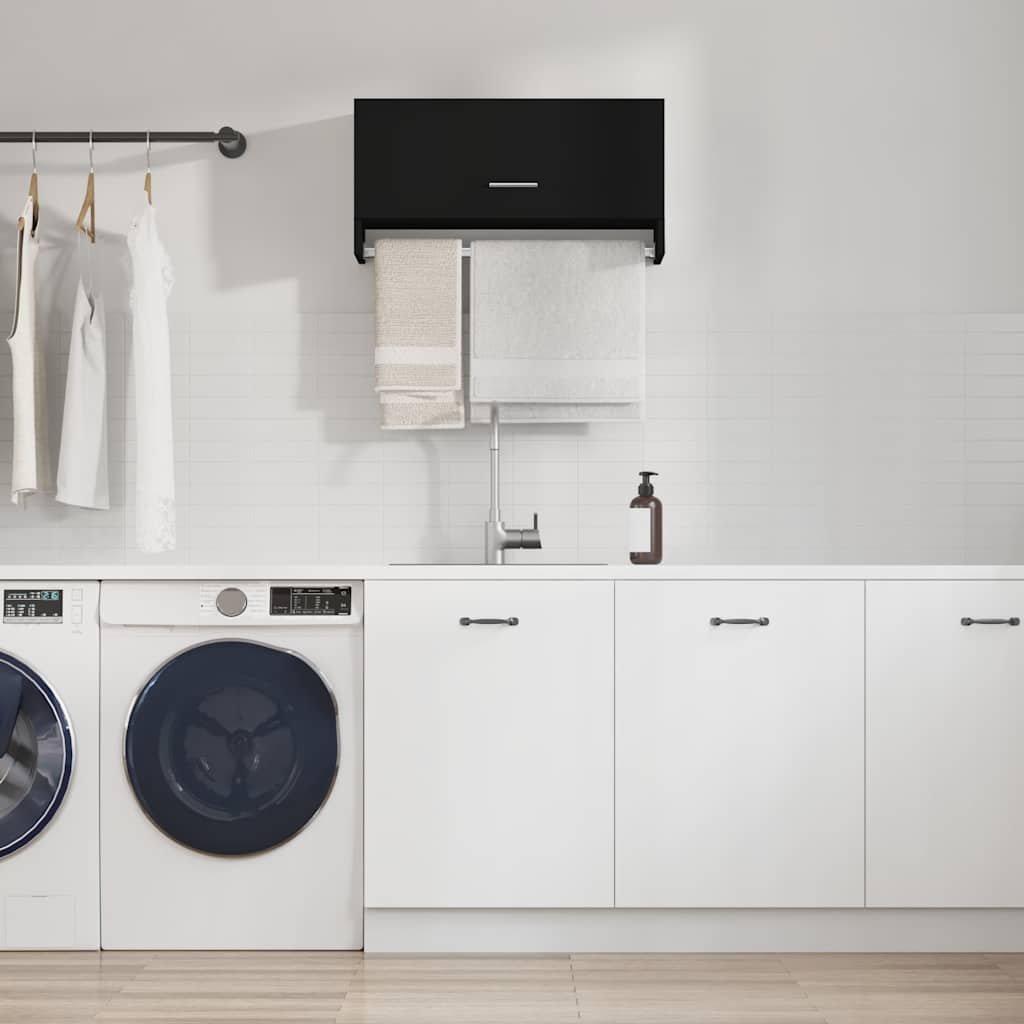 vidaXL Vaatekaappi musta 70x32,5x35 cm tekninen puu