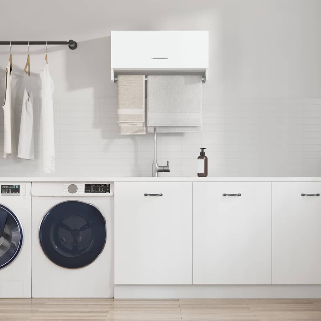 vidaXL Vaatekaappi korkeakiilto valkoinen 70x32,5x35 cm tekninen puu