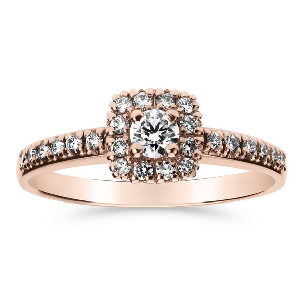 Silván Rosalie timanttisormus 0,36ct, rosekultaa, vihkisormukset