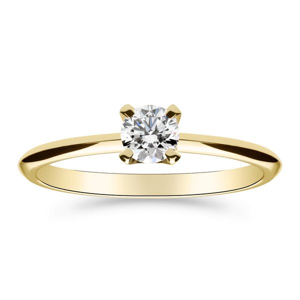 Silván Solitaire timanttisormus 0,30ct, keltakultaa, vihkisormukset