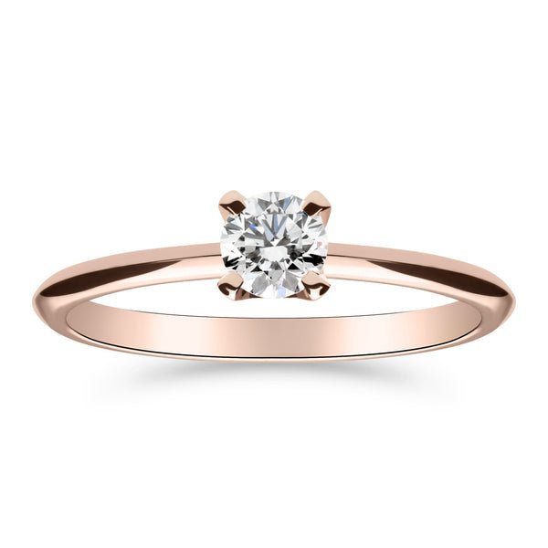 Silván Solitaire timanttisormus 0,30ct, rosekultaa, vihkisormukset