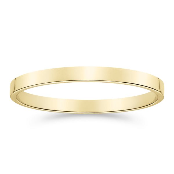 Silván kihlasormus 2mm flakka, keltakultaa, kihlasormukset