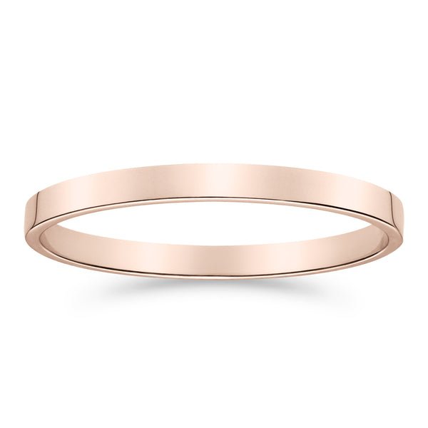 Silván kihlasormus 2mm flakka, rosekultaa, kihlasormukset