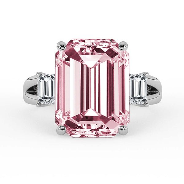 Silván Charlotte timanttisormus 4,38ct morganiitilla ja 0,60ct timanteilla, 18K valkokultaa, vihkisormukset