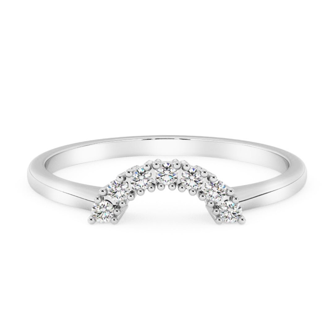 Silván,Sivusormus timanteilla 0,07ct, 14K valkokultaa