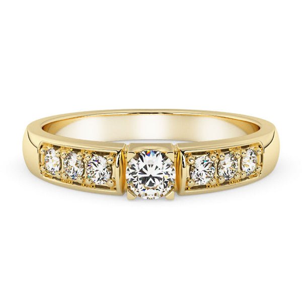 Silván Ariel timanttisormus 0,14ct, keltakultaa, vihkisormukset