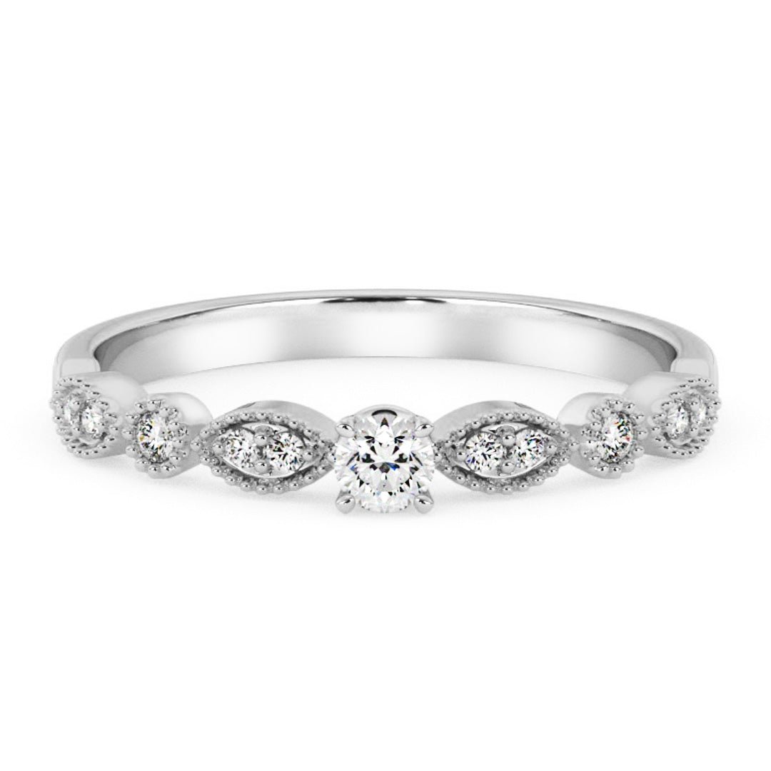 Silván,Timanttisormus 0,18ct, 14K valkokultaa, Mimosa-mallisto