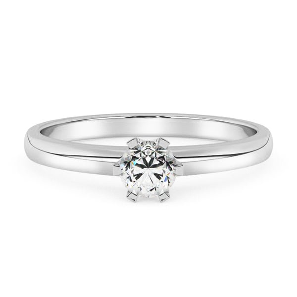 Silván Solitaire timanttisormus 0,15ct, valkokultaa, vihkisormukset