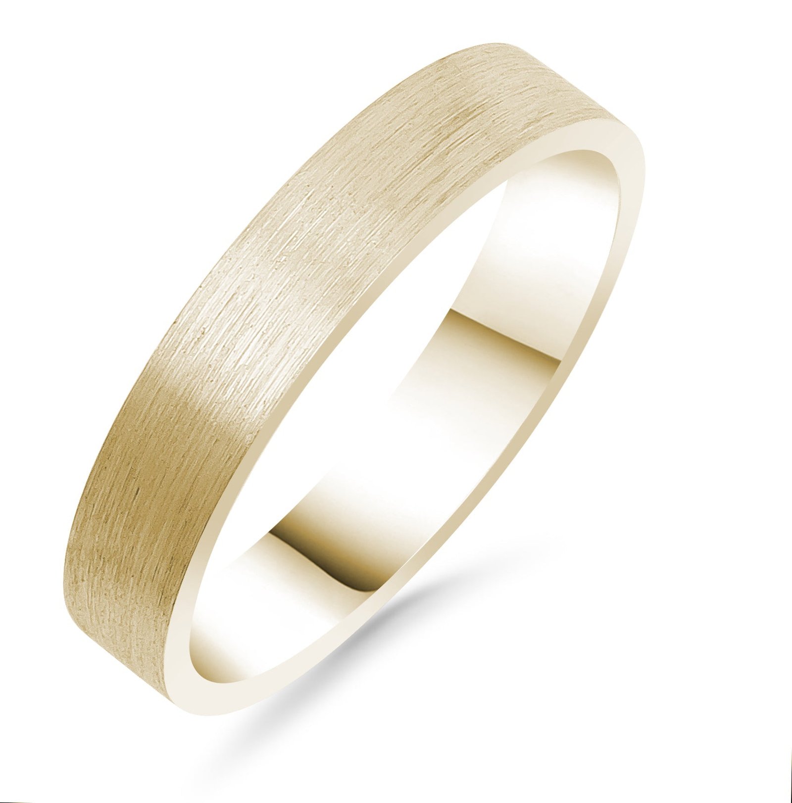 Silván,Silván kihlasormus, harjattu pinta 4mm flakka, 14K keltakultaa