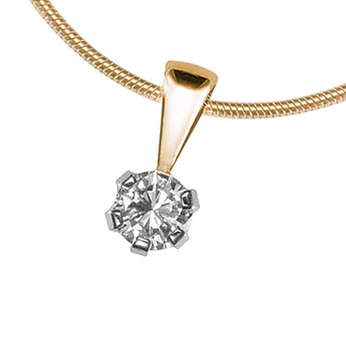 Silván Solitaire timanttiriipus 0,05ct, keltakultaa, timanttikorut