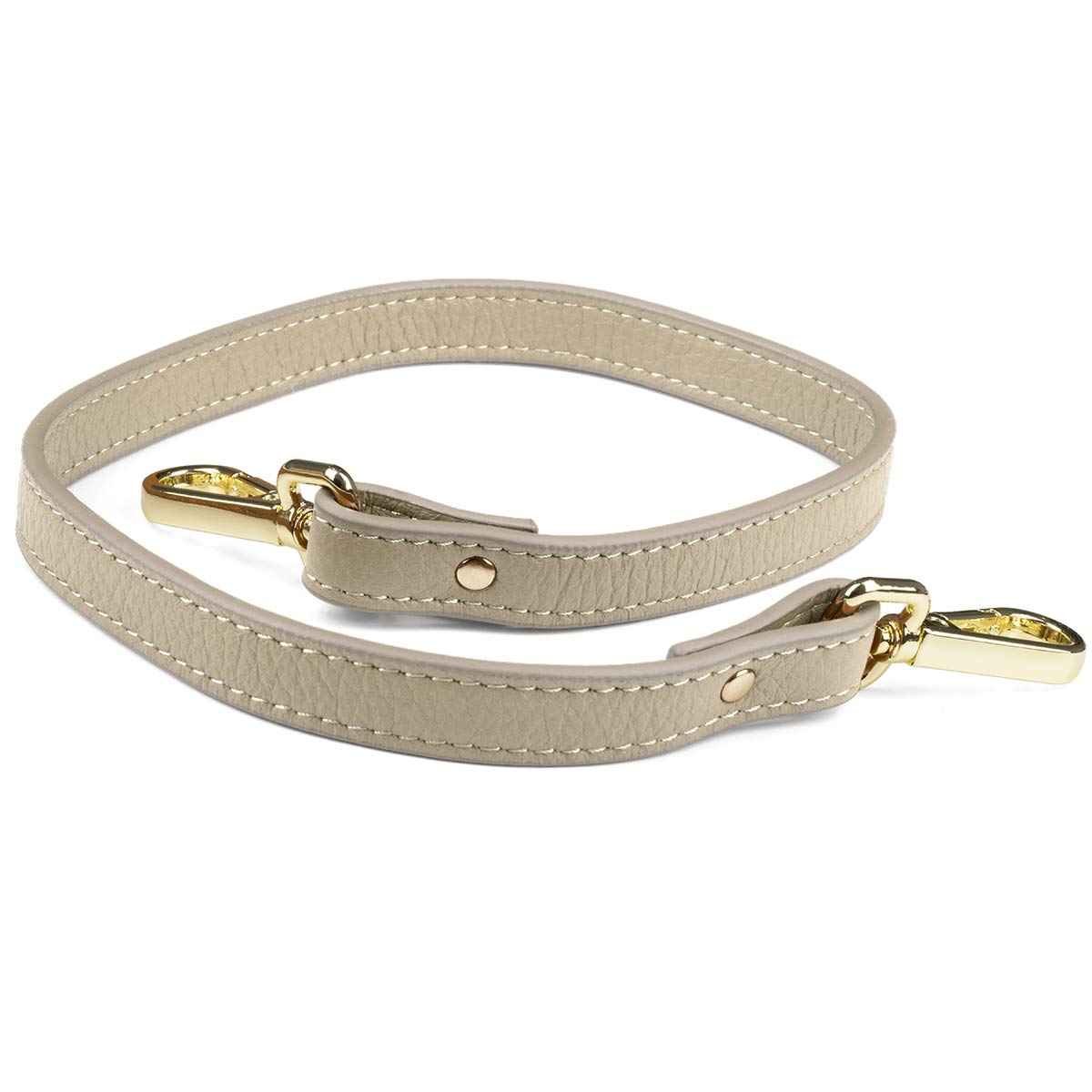 Hirvennahkainen lyhyt olkahihna (taupe)