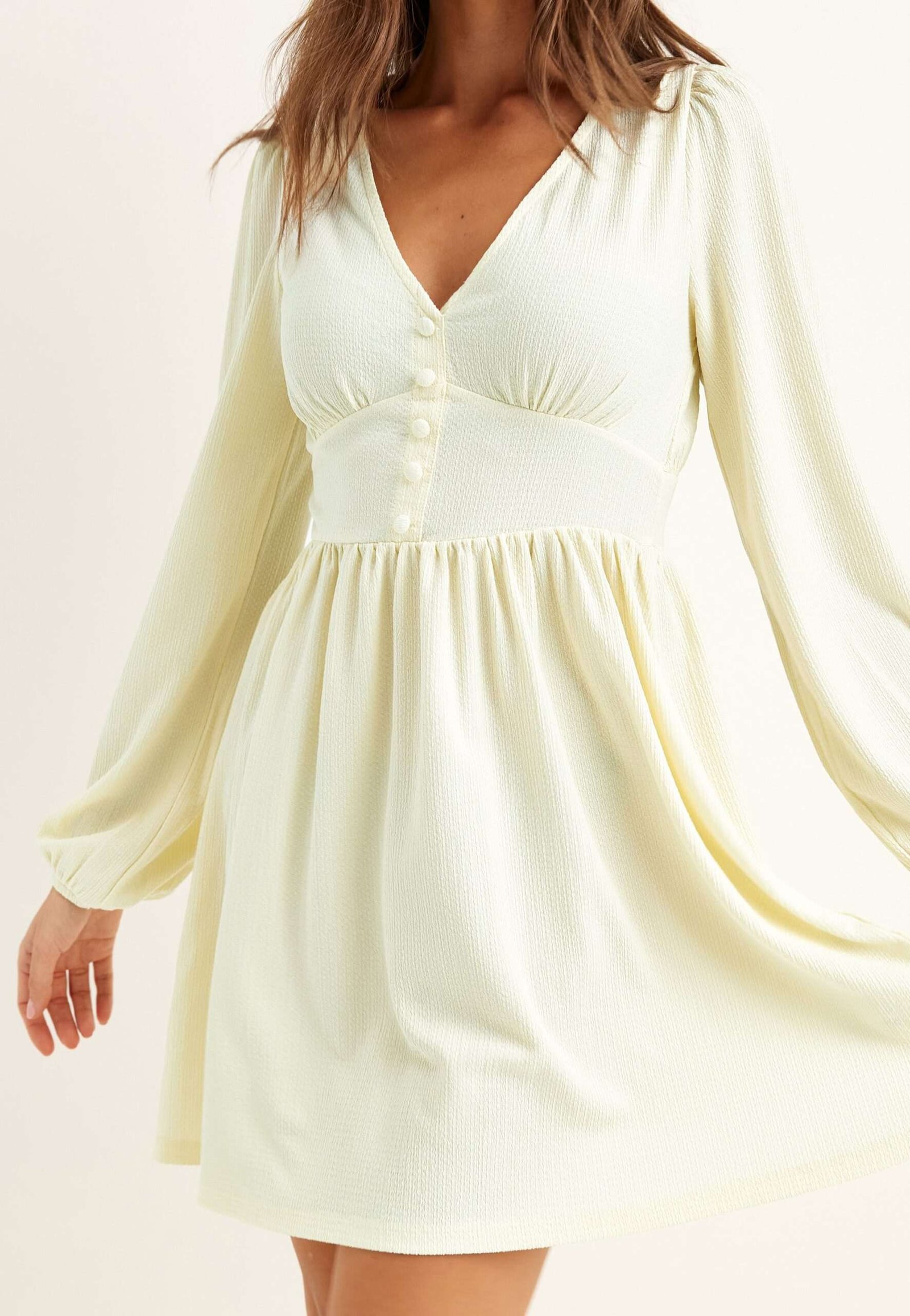 Structure Button Mini Dress