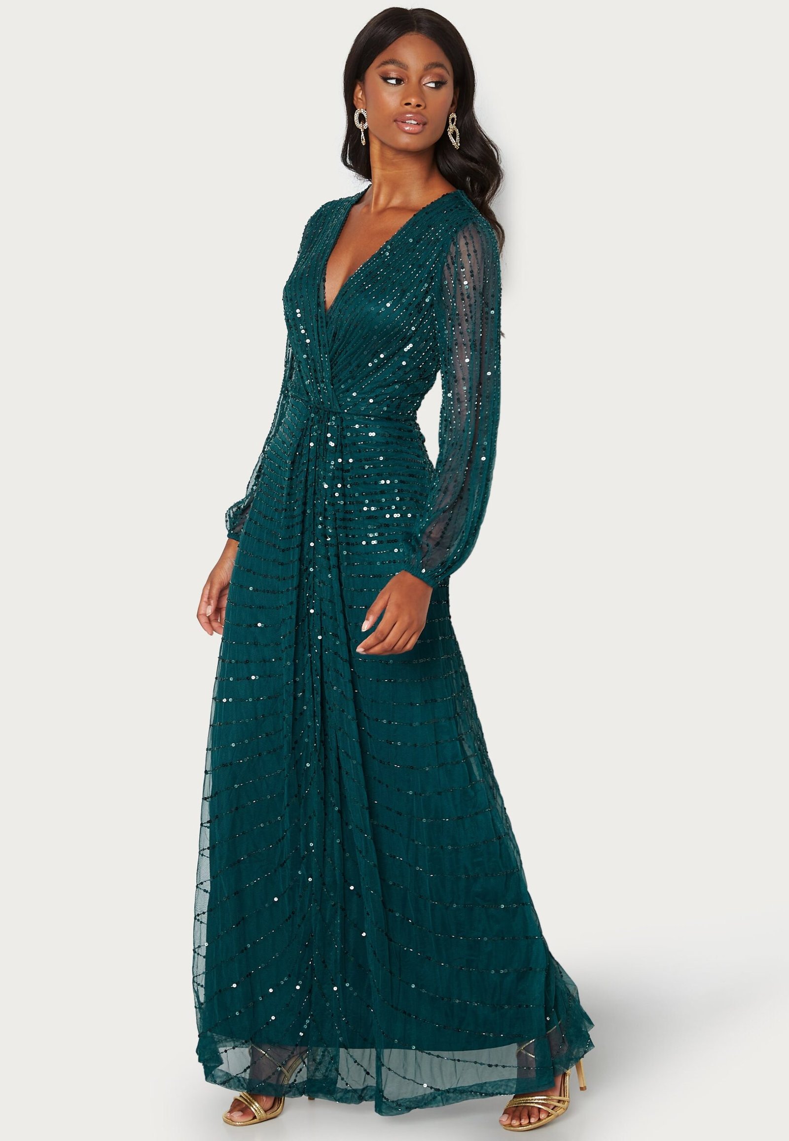 Long Sleeve Sequin Dress