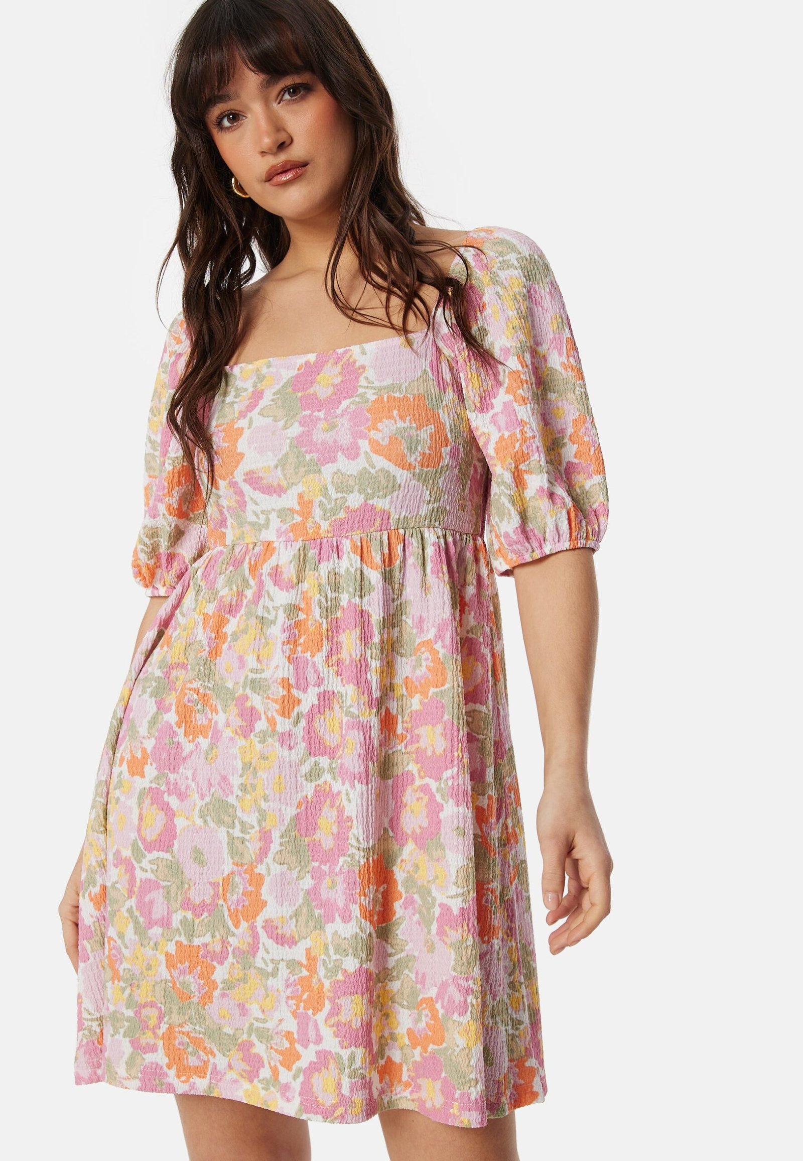 Puff Sleeve Short Dress