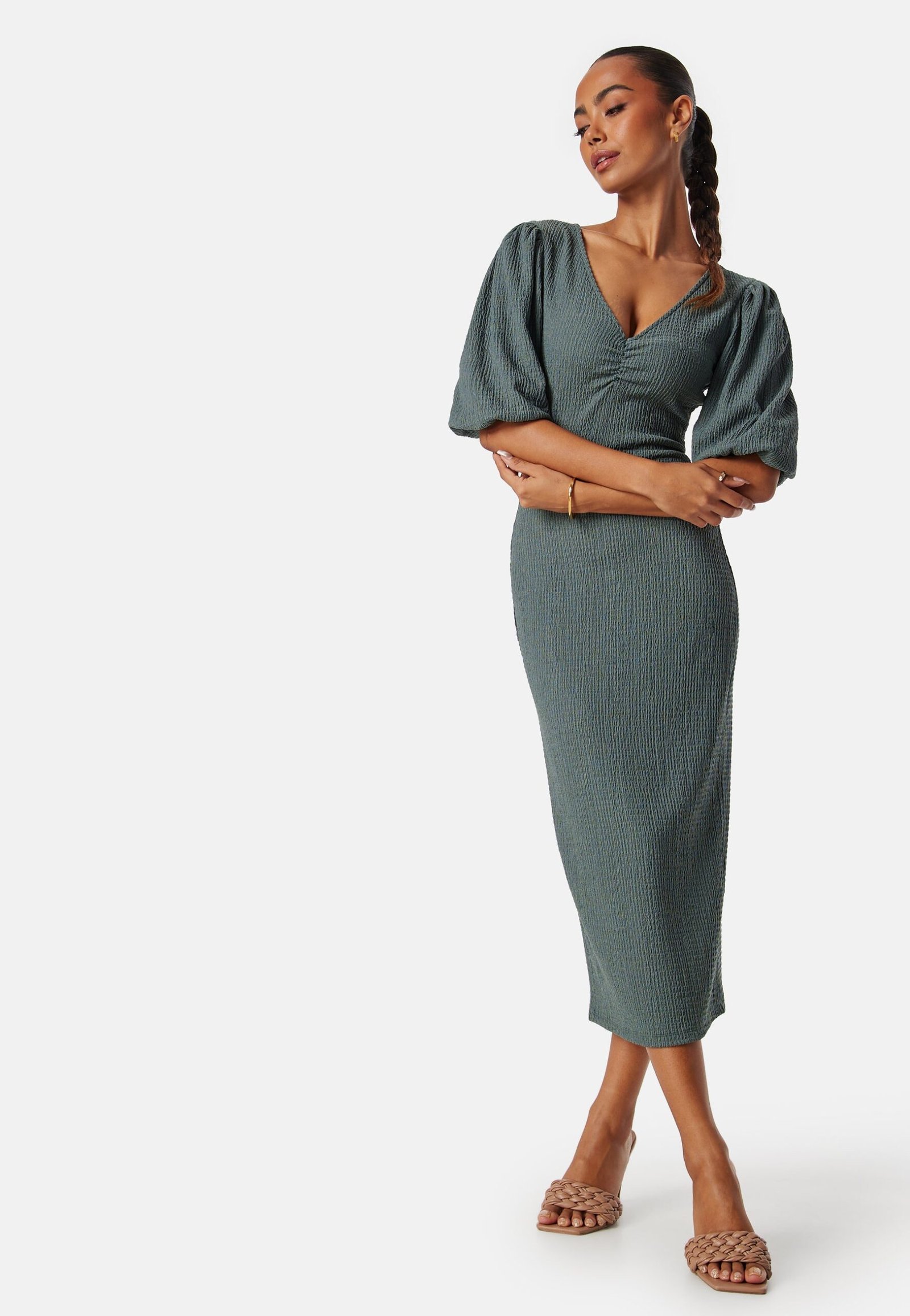 Structure Puff Sleeve Dress