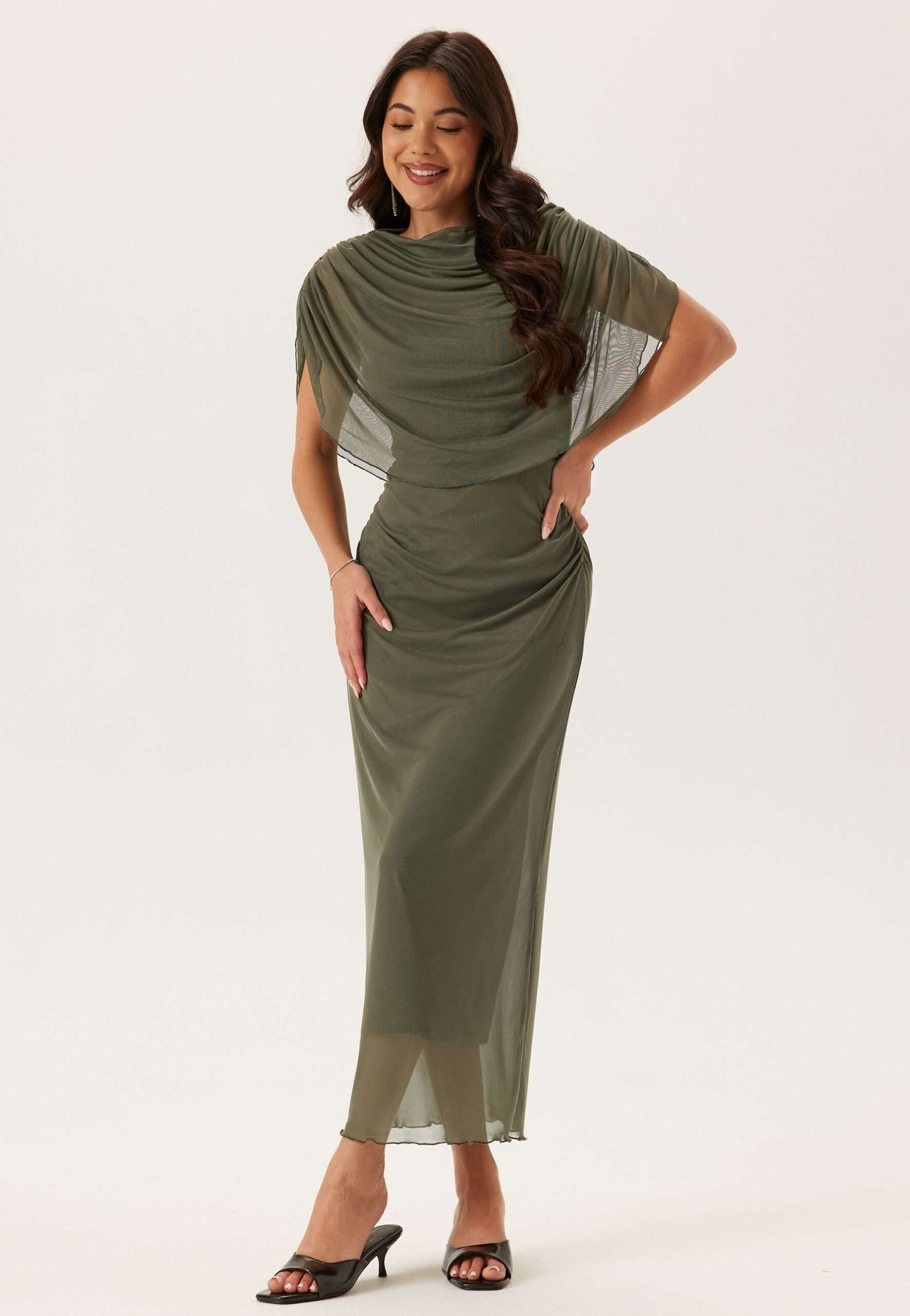 Cape Mesh Ankle Dress