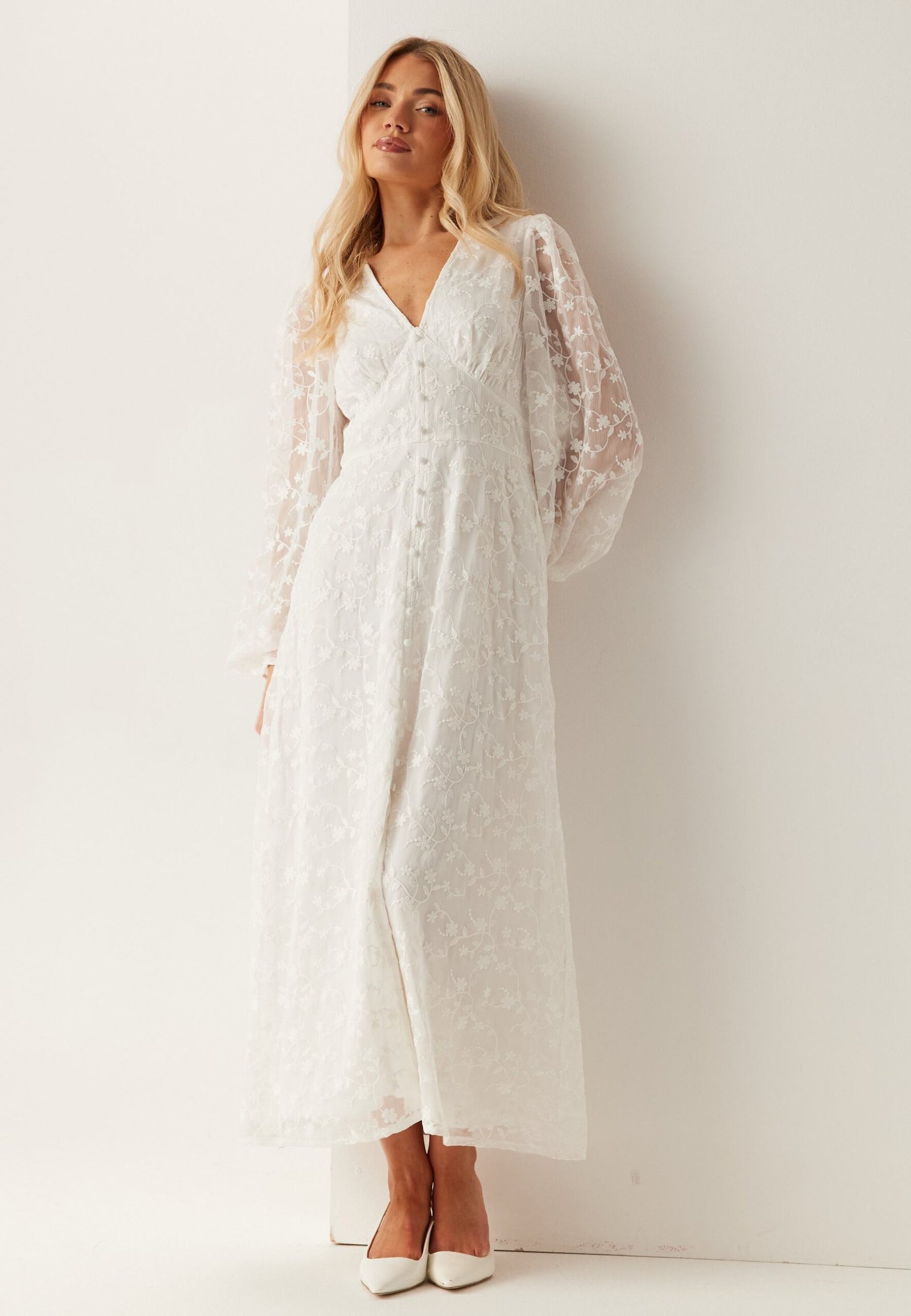 Embroidered Midi Dress