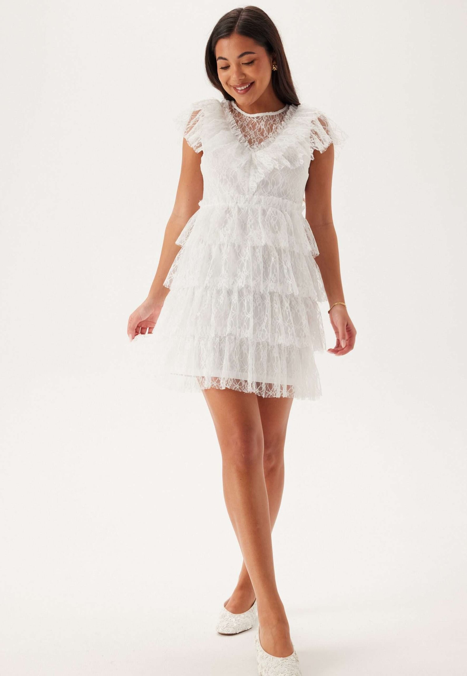 Lace Frill Short Dress