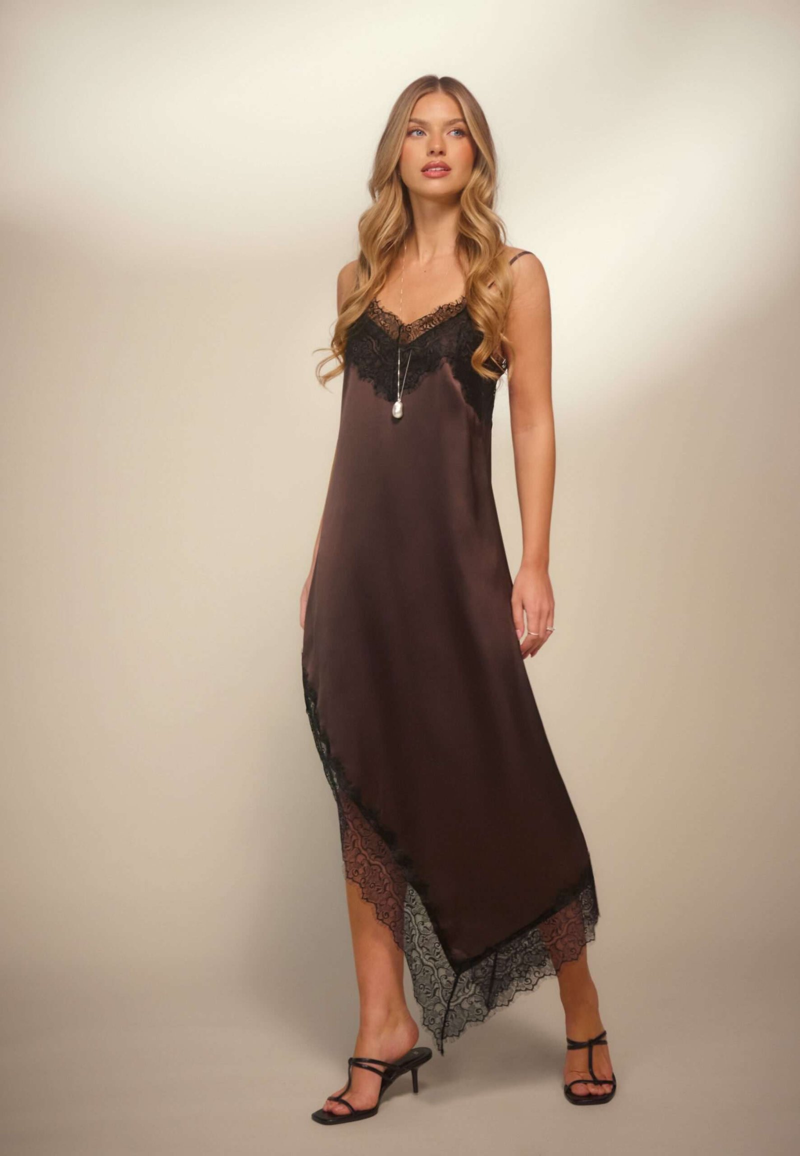 Satin Lace Slip Dress