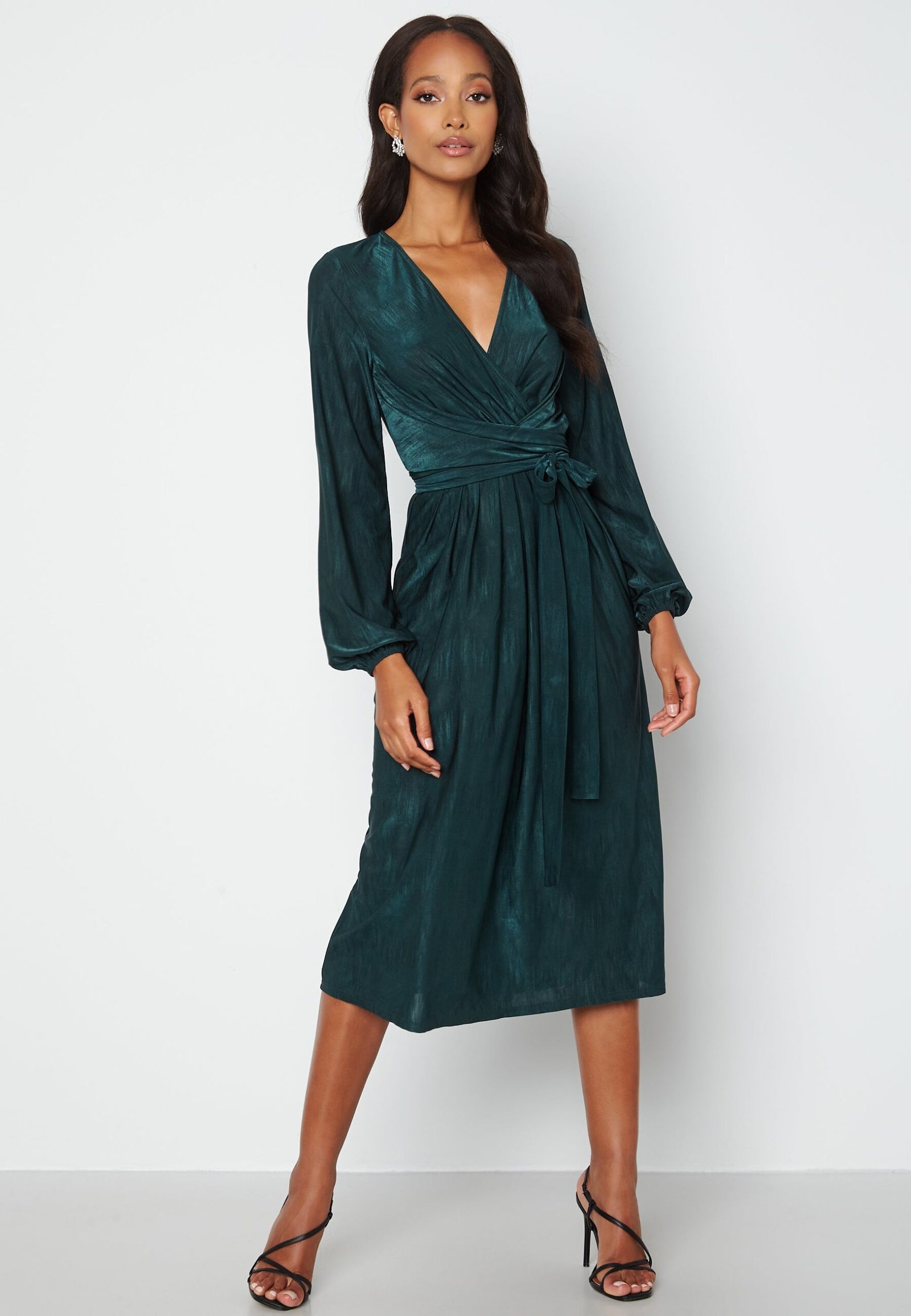 Wrap Tie Midi Dress