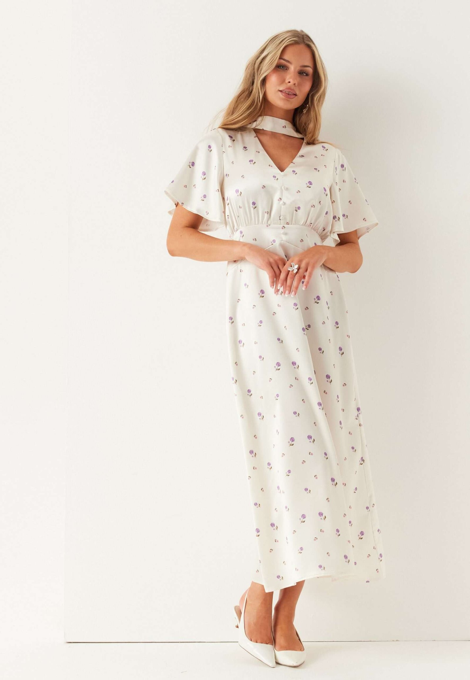 Satin Scarf Maxi Dress