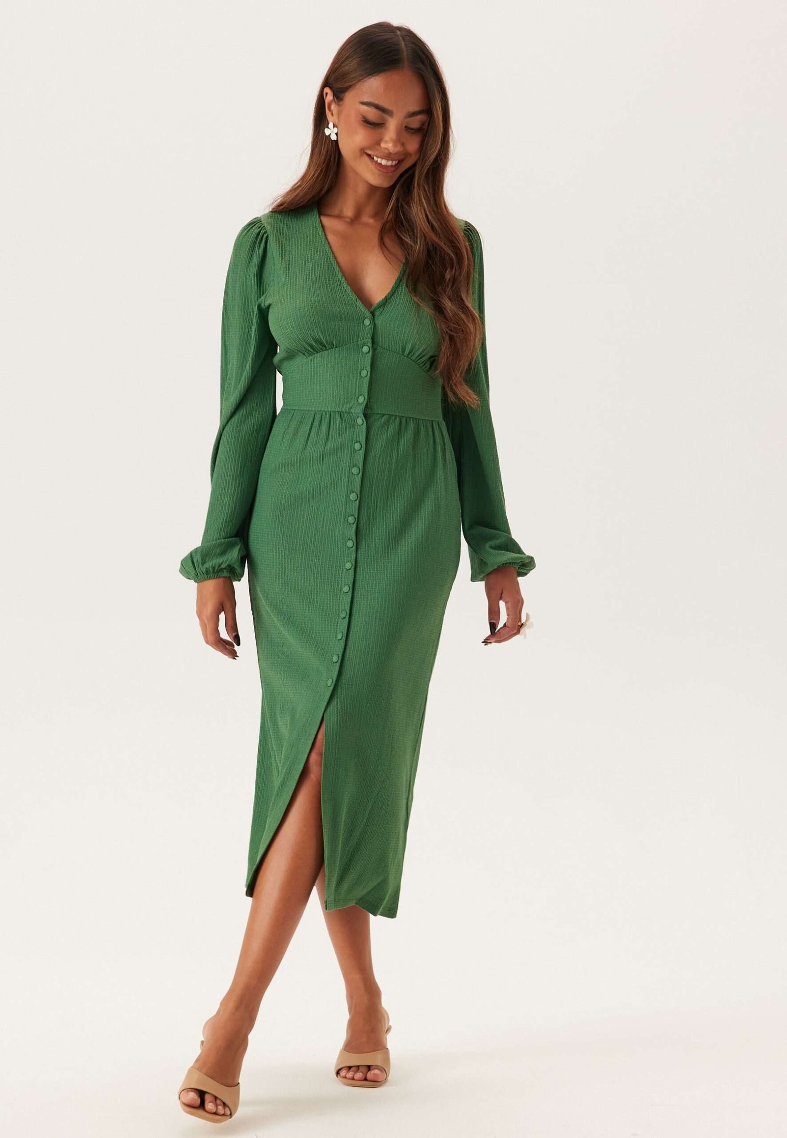 Structure Button Midi Dress