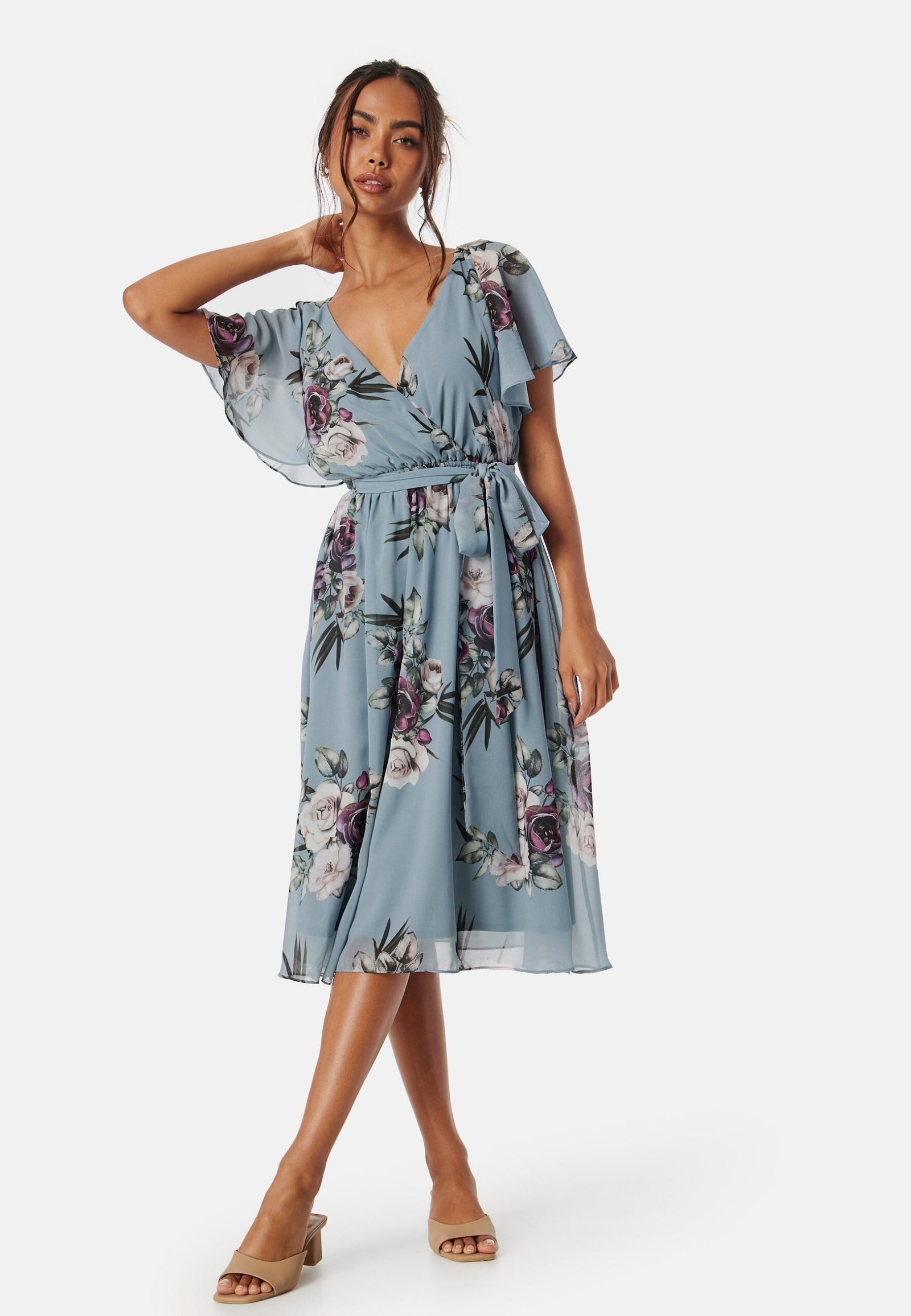 Flutter Floral Midi Dress