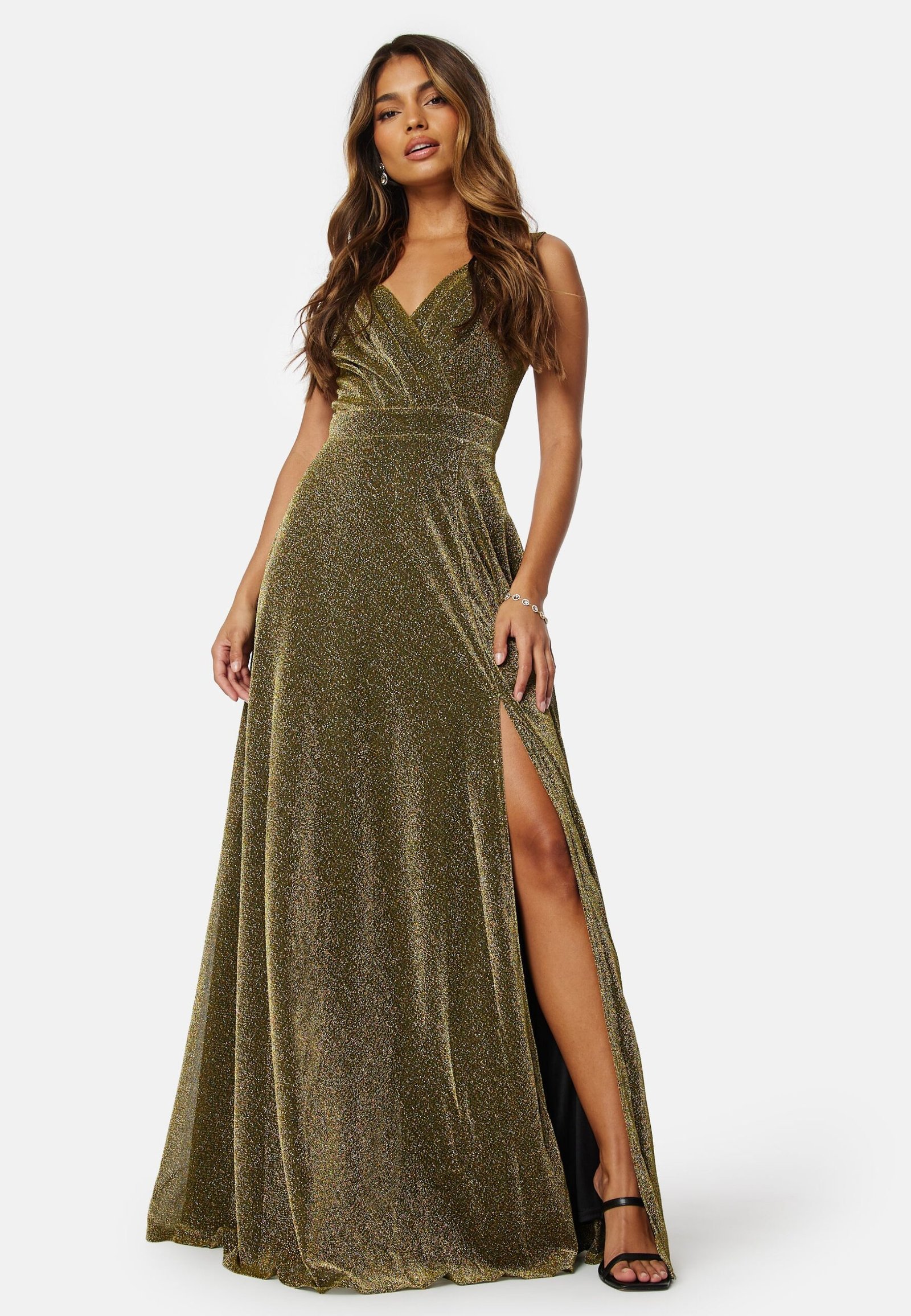 Glitter Wrap Maxi Dress