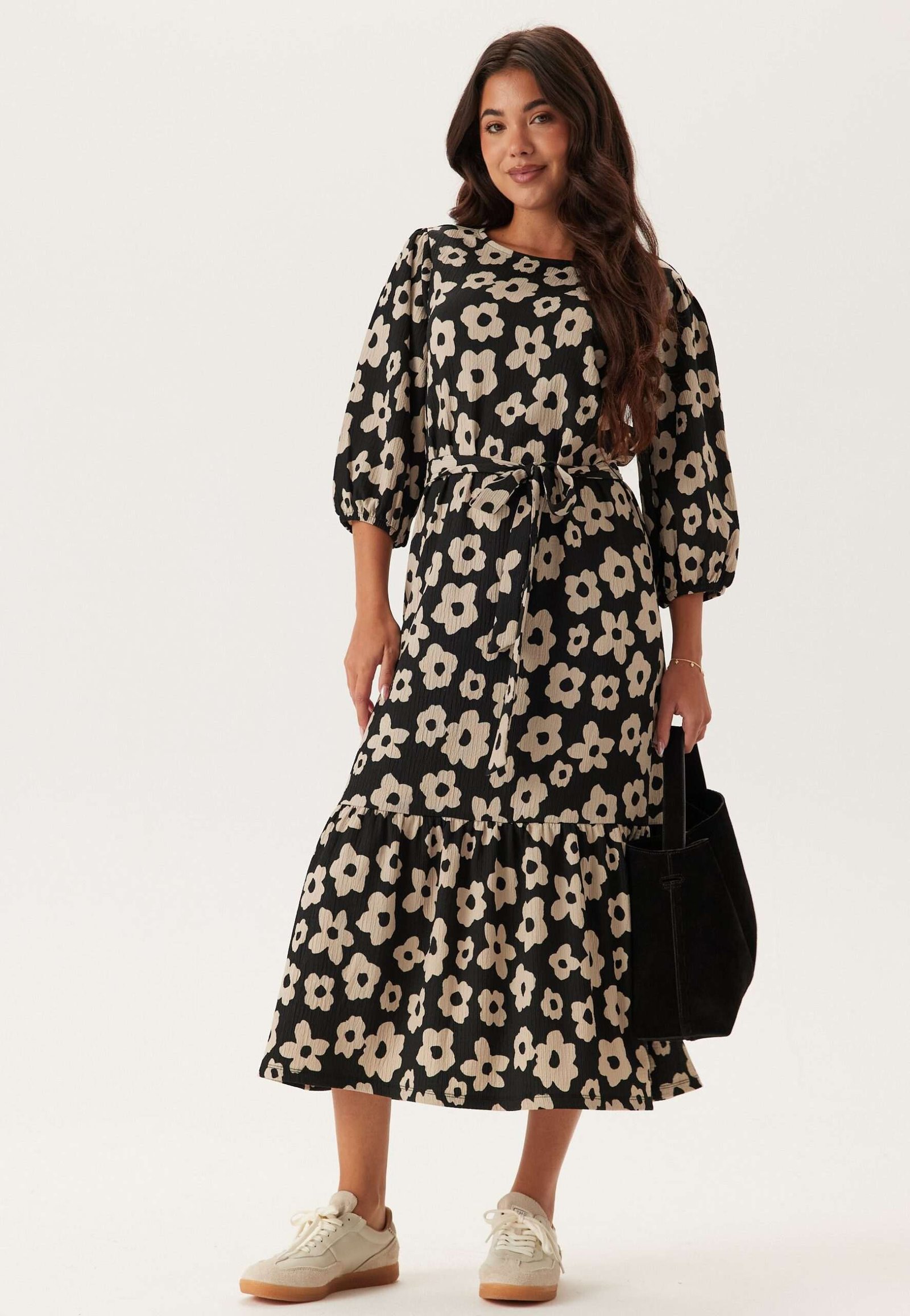 Structure Flounce Midi Dress