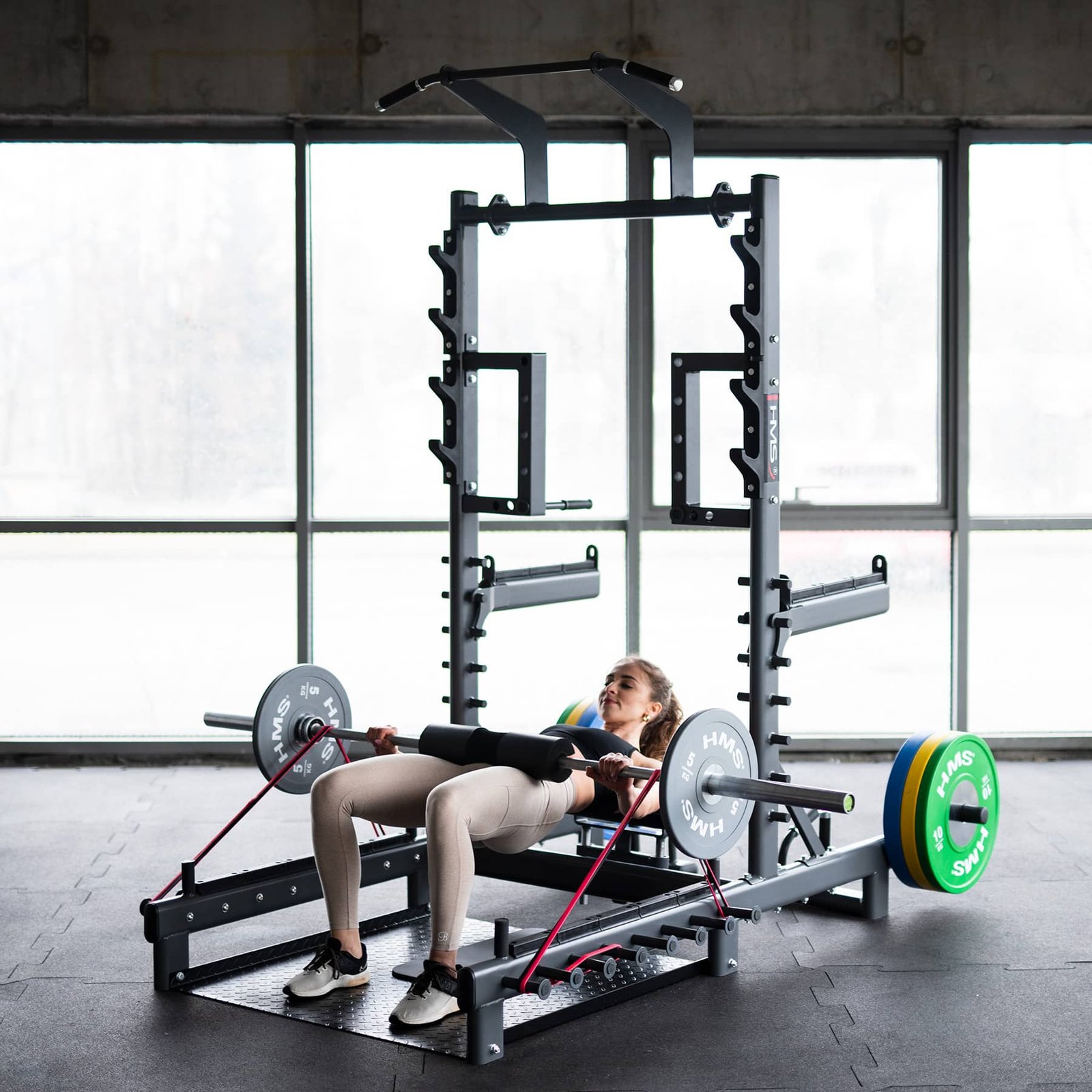 Painonnosto-/hip thrust -alusta SMP01 HMS - monitoimiteline