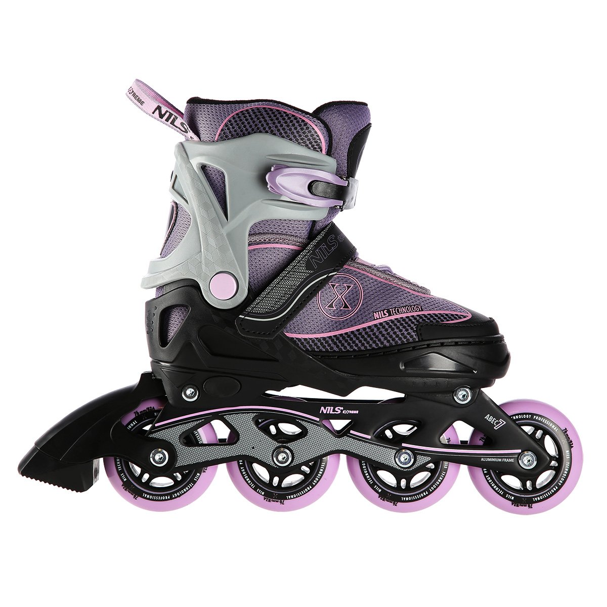 Nils Extreme Inline rullaluistimet 35-38 Harmaa-lila