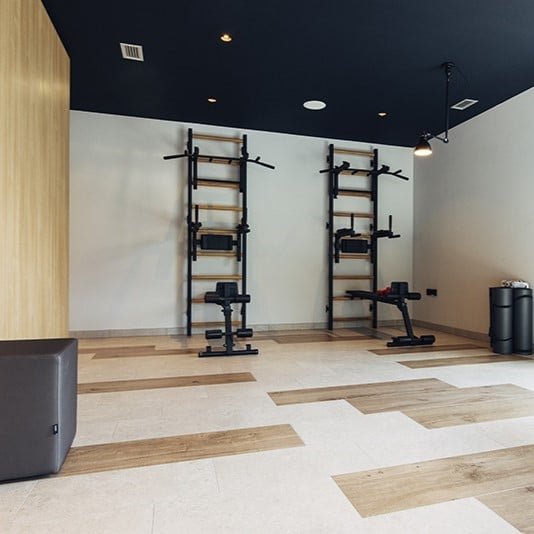 Puolapuut, metallinen leuanvetotanko, dippitanko ja harjoituspenkki - Kuntokeskus - BenchK733B - Musta