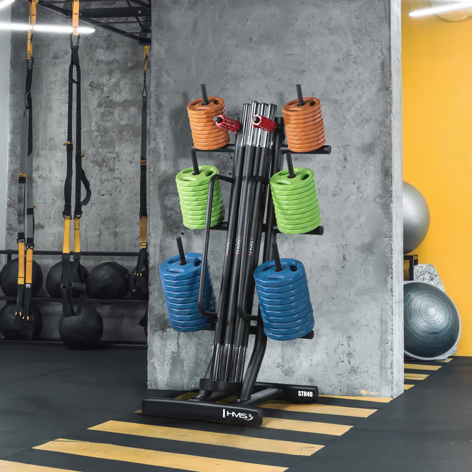 10 x HMS Pump Set + säilytysteline ryhmäliikuntaan