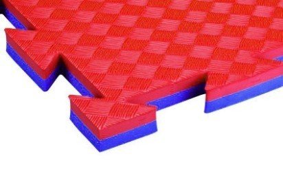 Urheilulattia / tatami-judo tuplamatto 100x100x2 cm - Sininen/Punainen