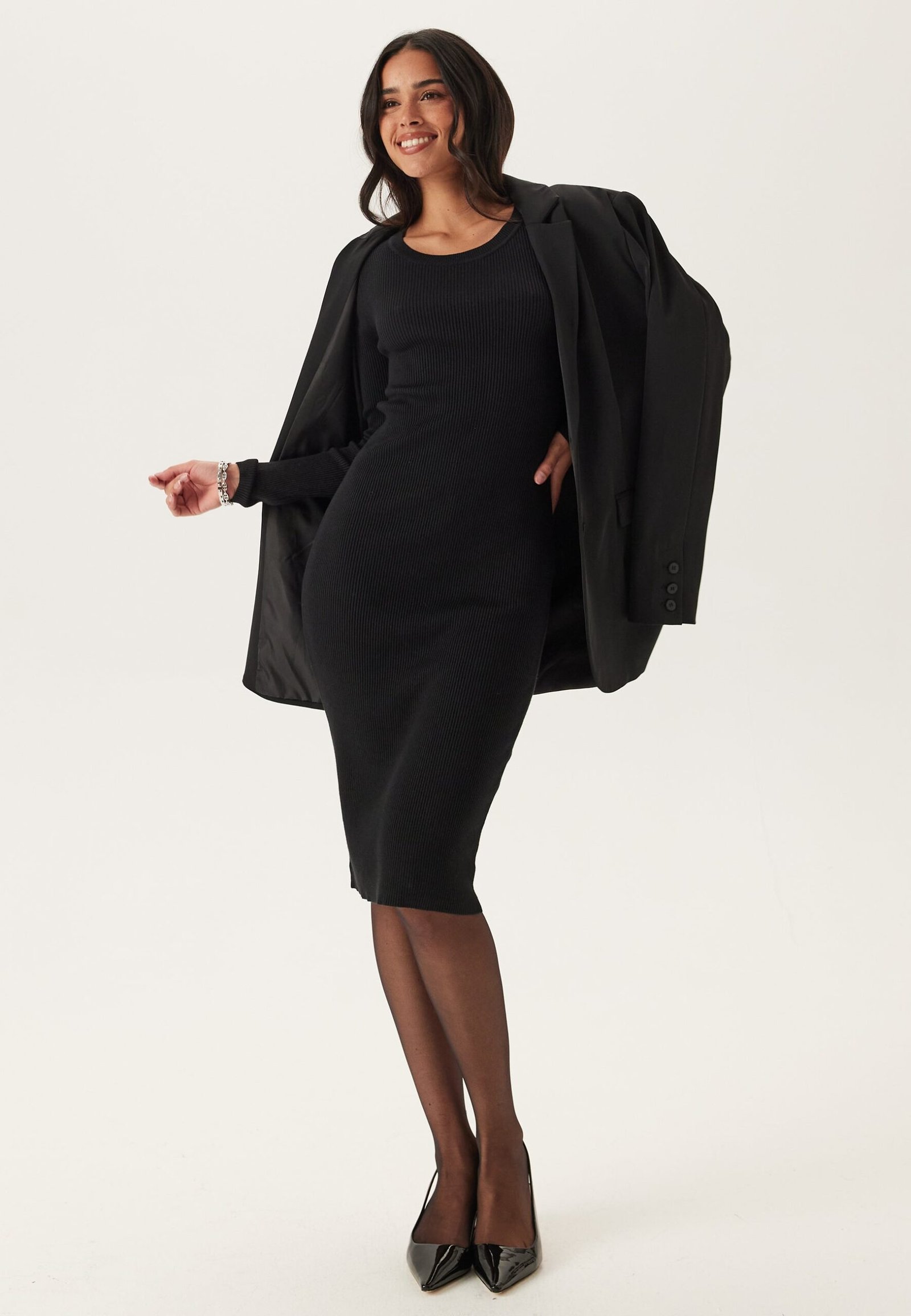 Vmgizelle Ls O-neck Blk Dress
