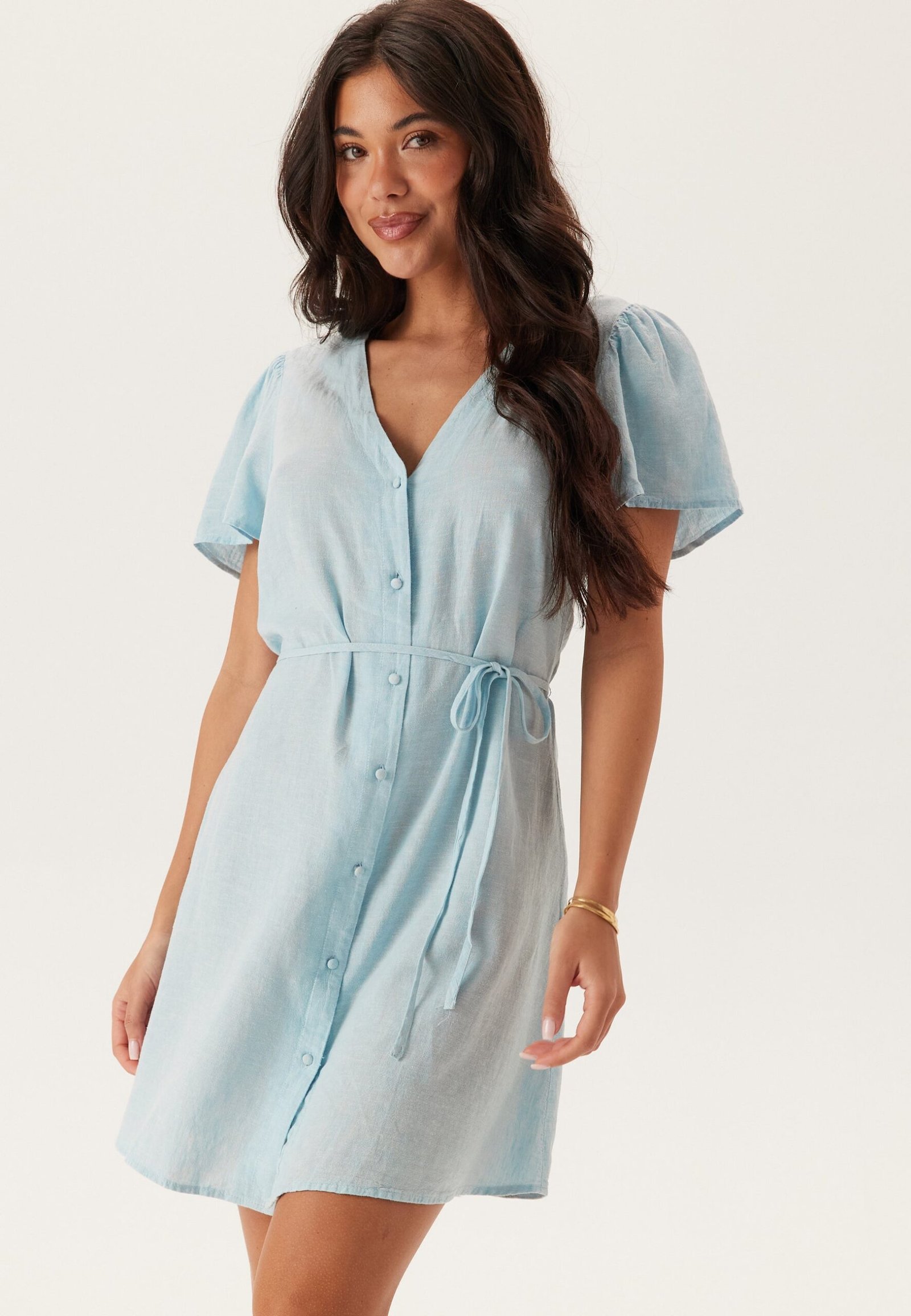 Vmlinn Ss V-neck Tie Short Dre