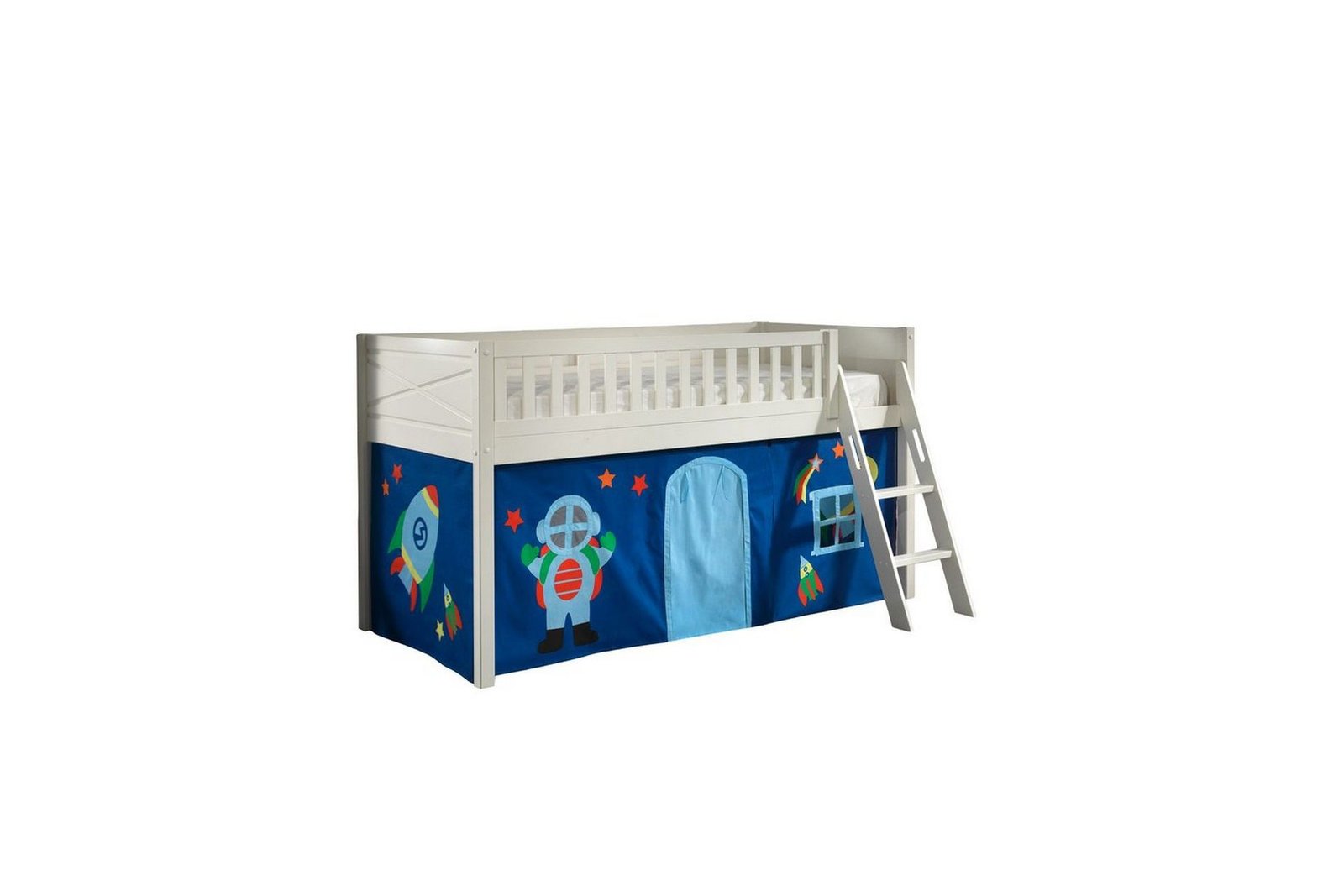 Parvisänky tikkailla ja yhteensopiva tekstiilisetti (leikkiverho) Scott Astro - Astro