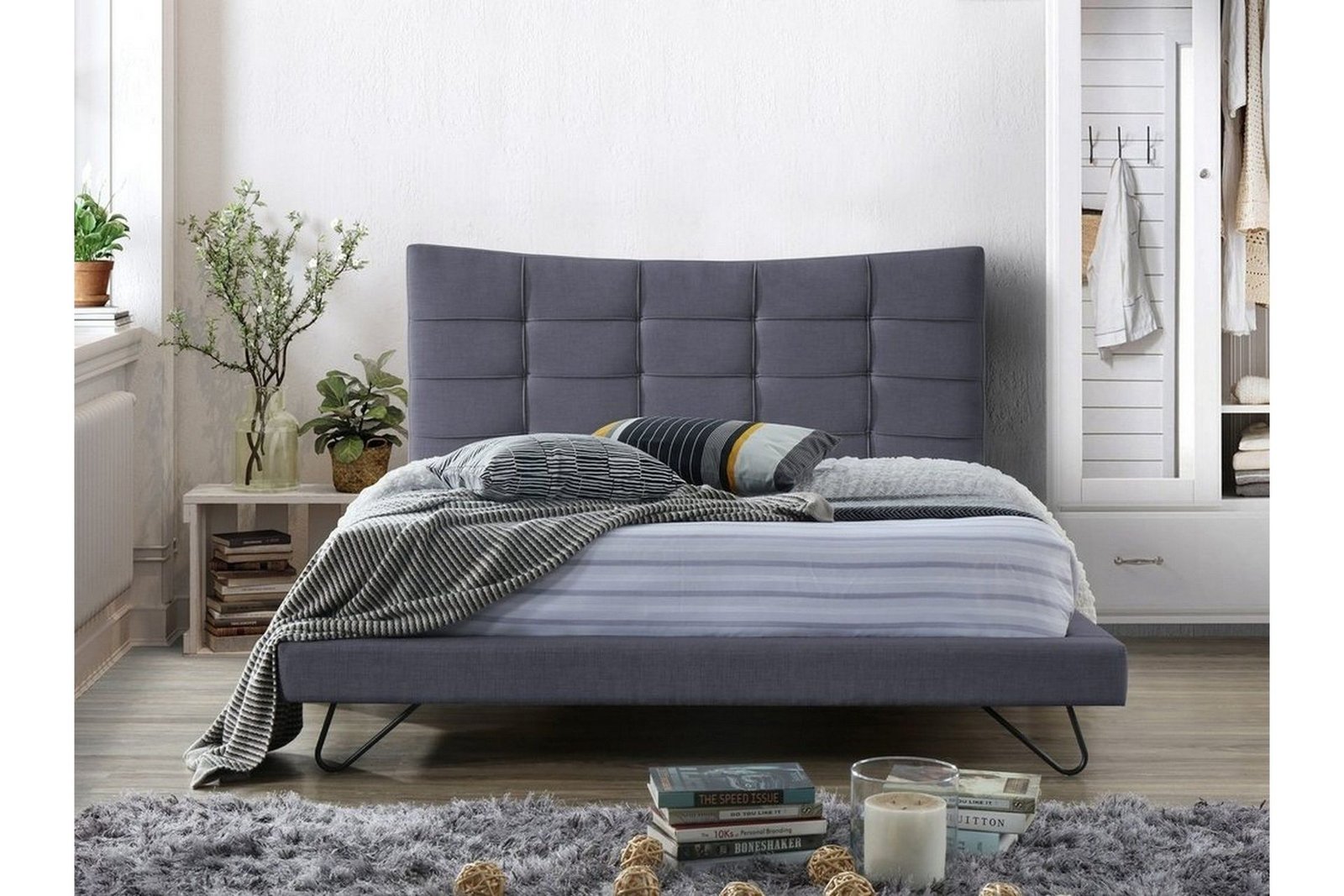 Parivuode Lannion 180x200 cm - Harmaa