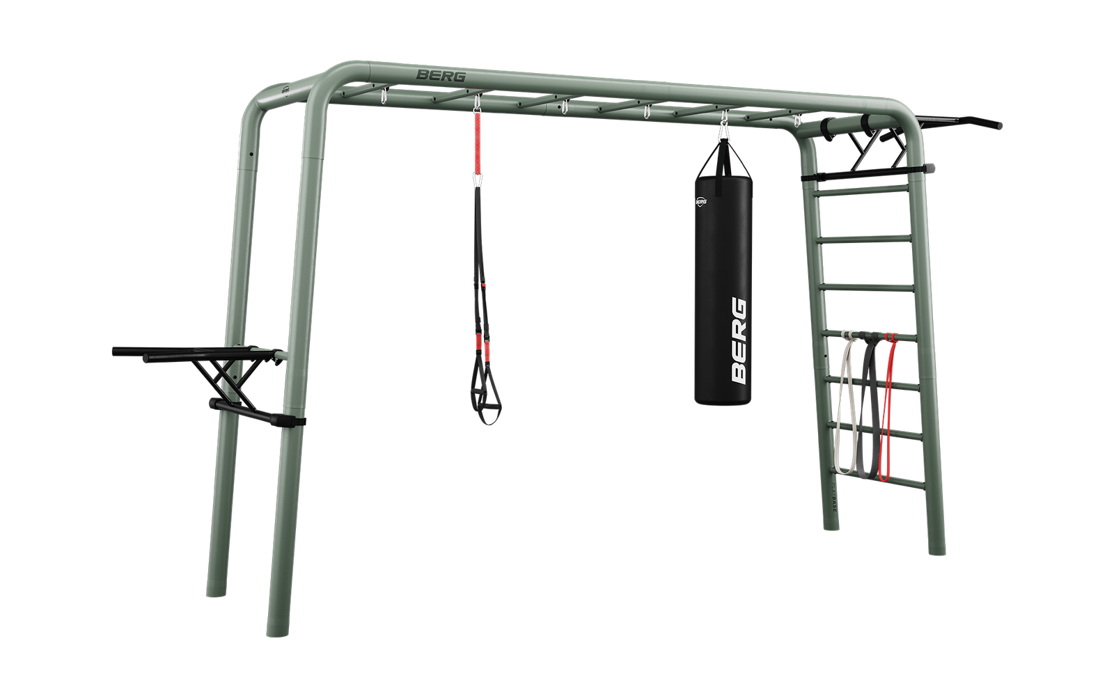 BERG PlayBase Setit Large Green + Sports set  - Vihreä - L (380 x 100 x 245 cm)