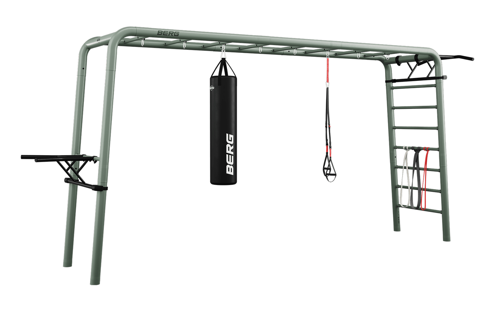 BERG PlayBase Setit Extra Large Green + Sports set  - Vihreä - XL (470 x 100 x 245 cm)