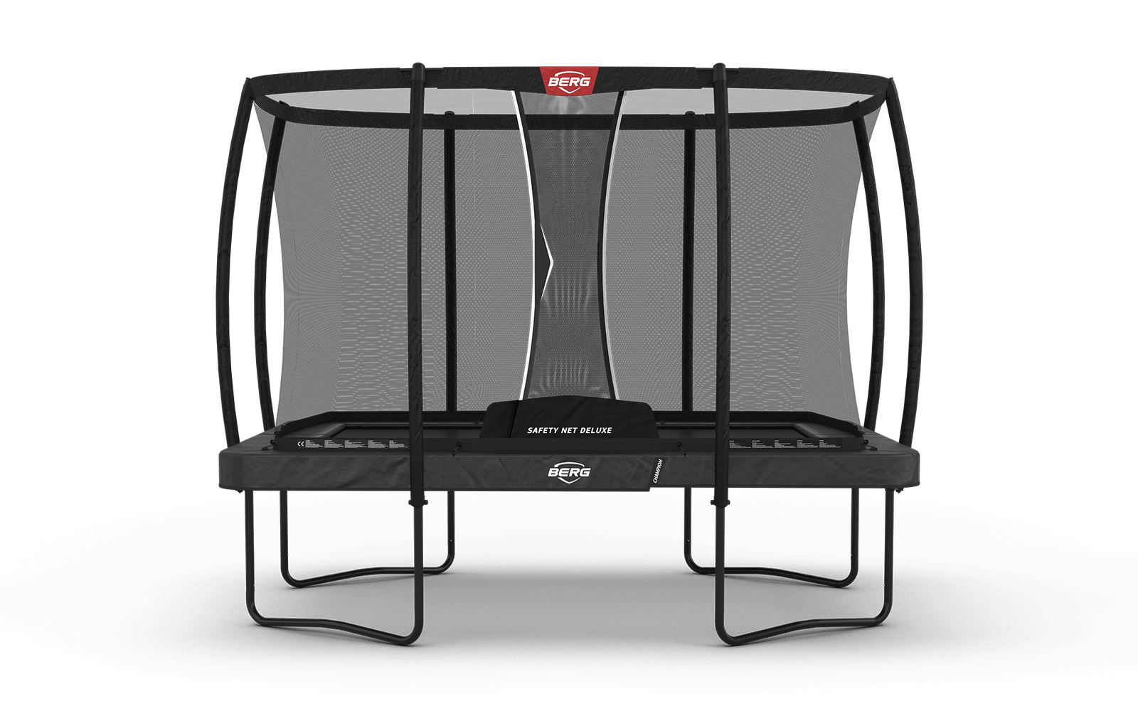BERG Ultim Champion Regular 330 Harmaa + Safety Net Deluxe - Trampoliini Suorakulmainen - 330 x 220 cm