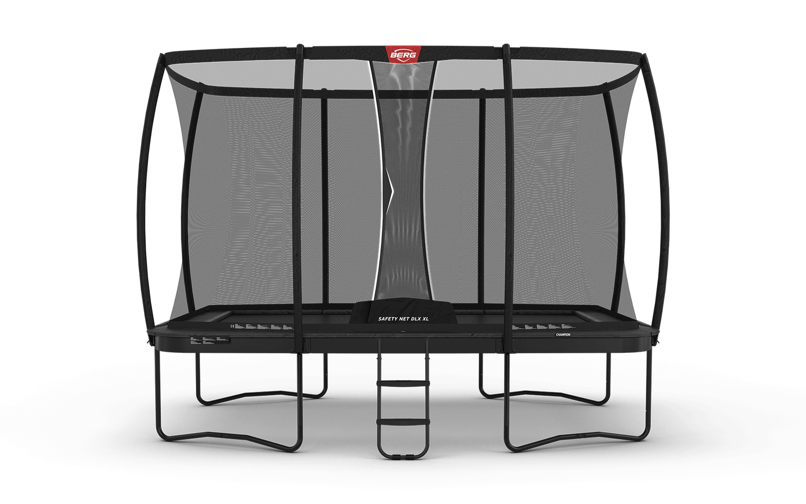 BERG Ultim Champion Regular 410 Harmaa + Safety Net DLX XL - Trampoliini Suorakulmainen - 410 x 250 cm