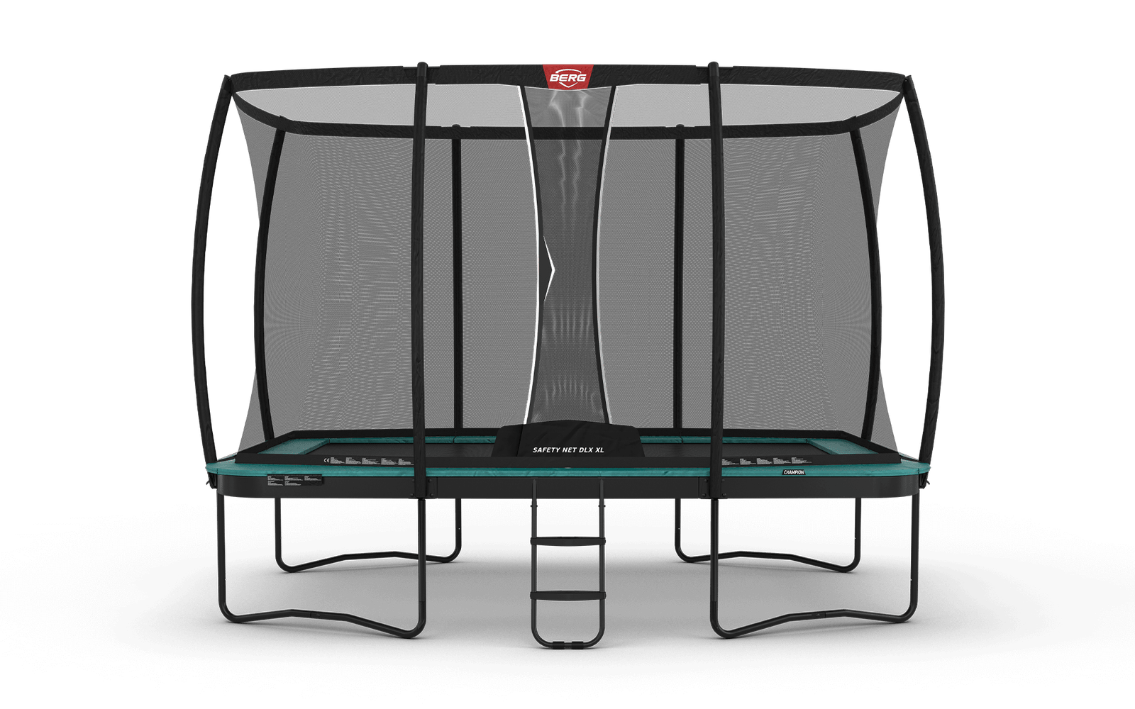 BERG Ultim Champion Regular 410 Vihreä + Safety Net DLX XL - Trampoliini Suorakulmainen - 410 x 250 cm