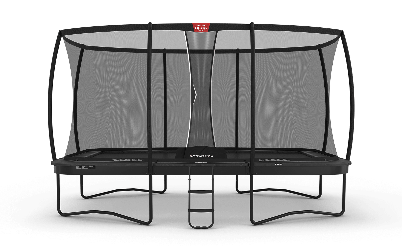 BERG Ultim Champion Regular 500 Harmaa + Safety Net DLX XL - Trampoliini Suorakulmainen - 500 x 300 cm