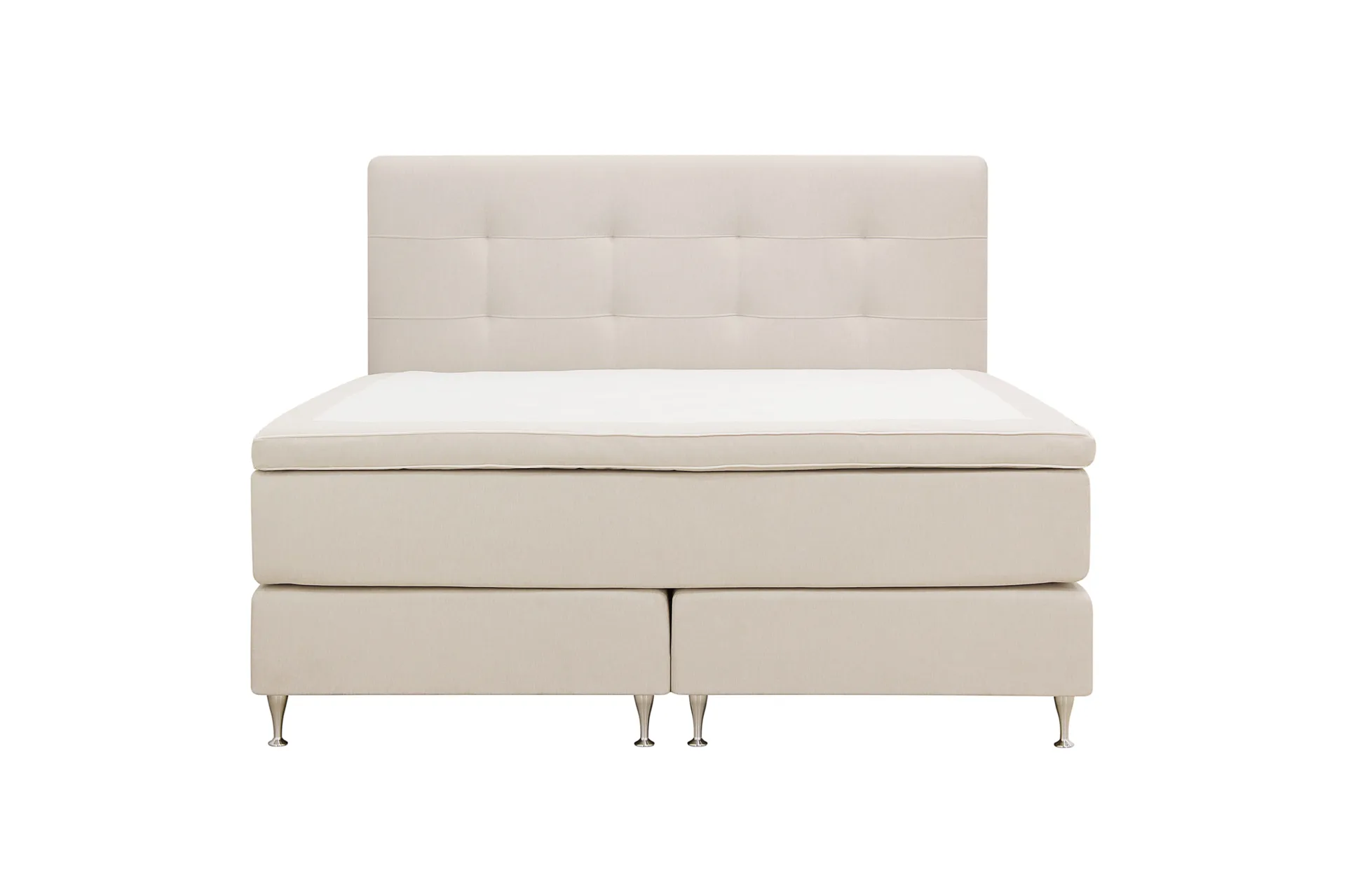 Hilton Premium Täydellinen Sänkypaketti 160x200 cm Kontinenttisänky sängynpäädyllä - Vaaleanbeige Kangas
