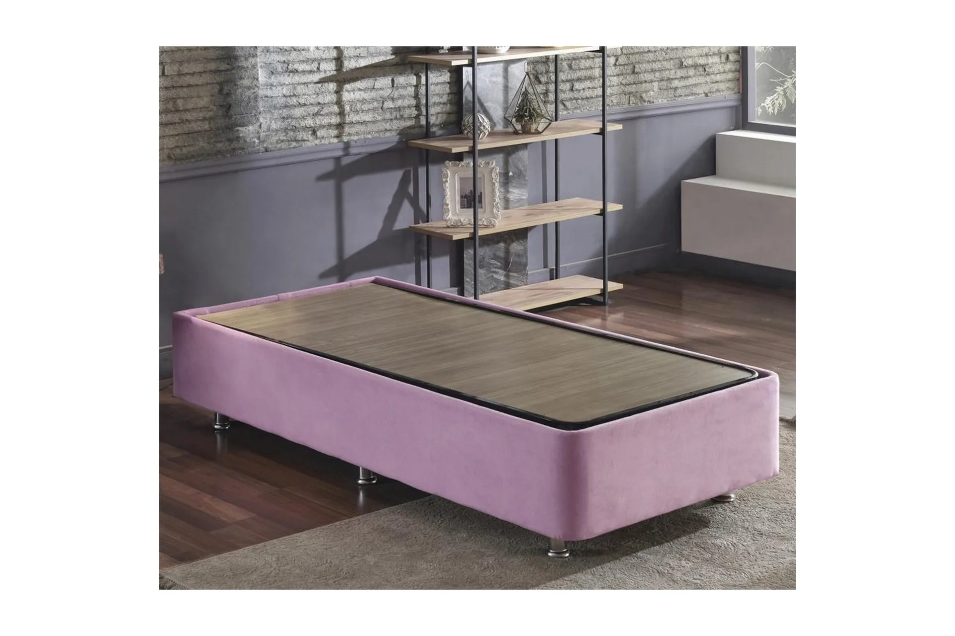 Yhden hengen sängyn runko Rasul Single Pnk - 100 x 200 cm