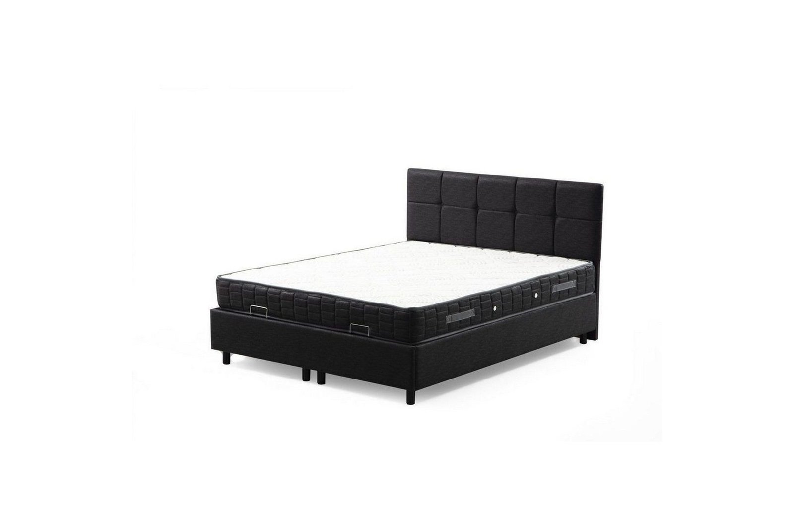 Yhden hengen patja, runko & sängynpääty Sudalmuni setti antrasiitti - 120 x 114 x 200 cm