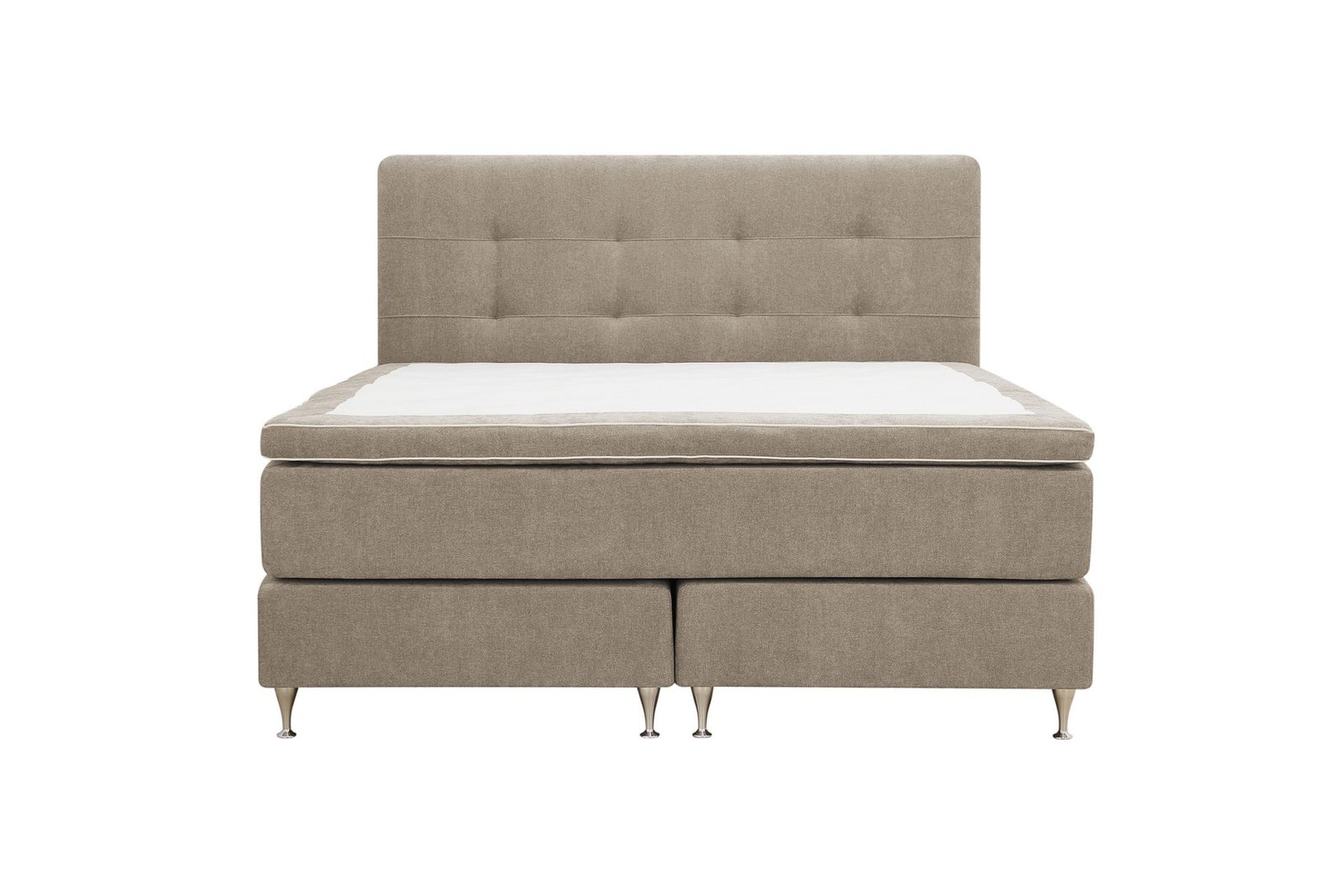 Hilton Premium täydellinen sänkypaketti 160x200 cm, kontinenttisänky sängynpäädyllä - Vaaleanruskea kangas