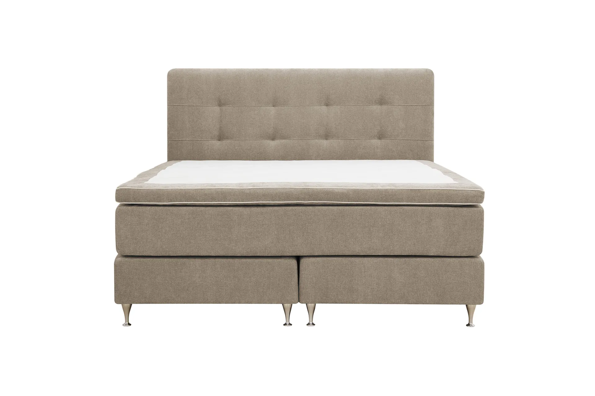 Hilton Premium täydellinen sänkypaketti 180x200 cm, jenkkisänky sängynpäädyllä - Vaaleanruskea kangas